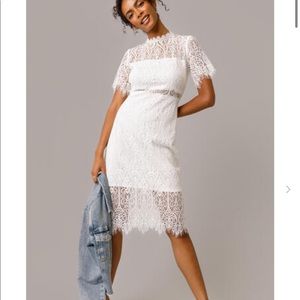 White Francesca’s lace dress NWT M